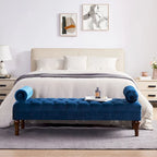 Banc capitonné en velours gris/beige/bleu/rose, une place