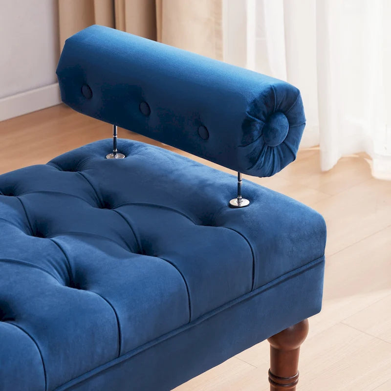 Banc capitonné en velours gris/beige/bleu/rose, une place