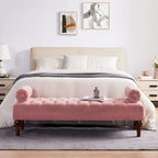 Banc capitonné en velours gris/beige/bleu/rose, une place