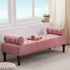 Banc capitonné en velours gris/beige/bleu/rose, une place