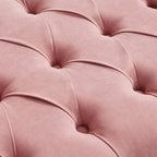 Banc capitonné en velours gris/beige/bleu/rose, une place