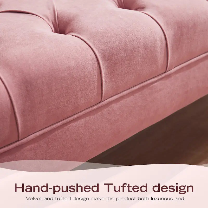 Banc capitonné en velours gris/beige/bleu/rose, une place