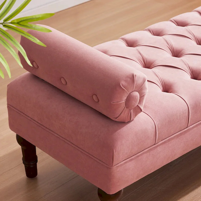 Banc capitonné en velours gris/beige/bleu/rose, une place