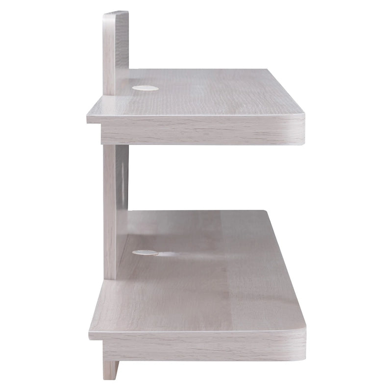 Meuble console mural à 2 étagères en Noyer vintage / Cappuccino / Chêne blanc, 1 unité