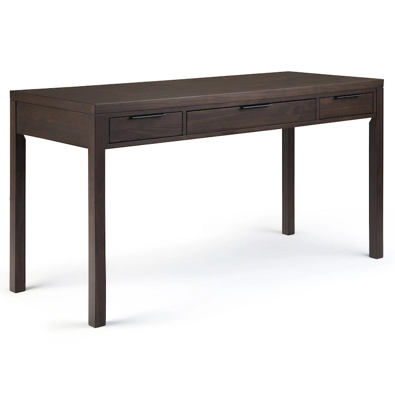 Noyer chaud / Noyer de hickory / Chêne clair moyen / Blanc – Bureau contemporain en bois massif, 1 personne