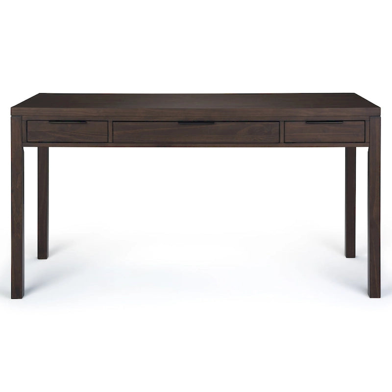 Noyer chaud / Noyer de hickory / Chêne clair moyen / Blanc – Bureau contemporain en bois massif, 1 personne