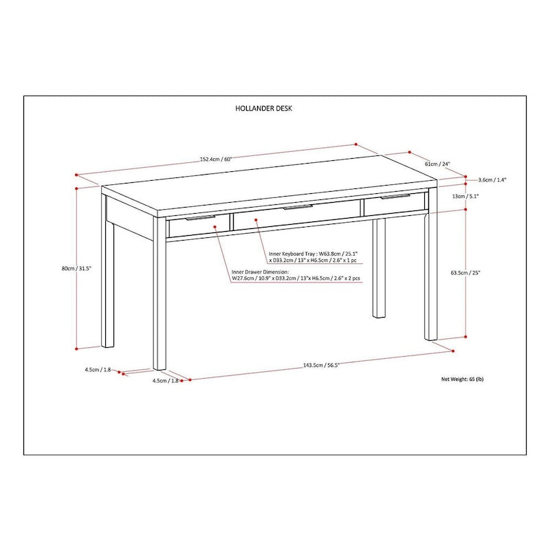 Noyer chaud / Noyer de hickory / Chêne clair moyen / Blanc – Bureau contemporain en bois massif, 1 personne