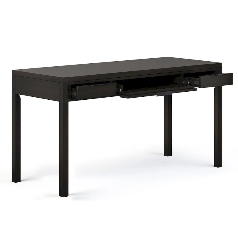 Noyer chaud / Noyer de hickory / Chêne clair moyen / Blanc – Bureau contemporain en bois massif, 1 personne