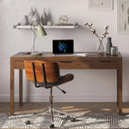 Noyer chaud / Noyer de hickory / Chêne clair moyen / Blanc – Bureau contemporain en bois massif, 1 personne
