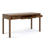 Noyer chaud / Noyer de hickory / Chêne clair moyen / Blanc – Bureau contemporain en bois massif, 1 personne