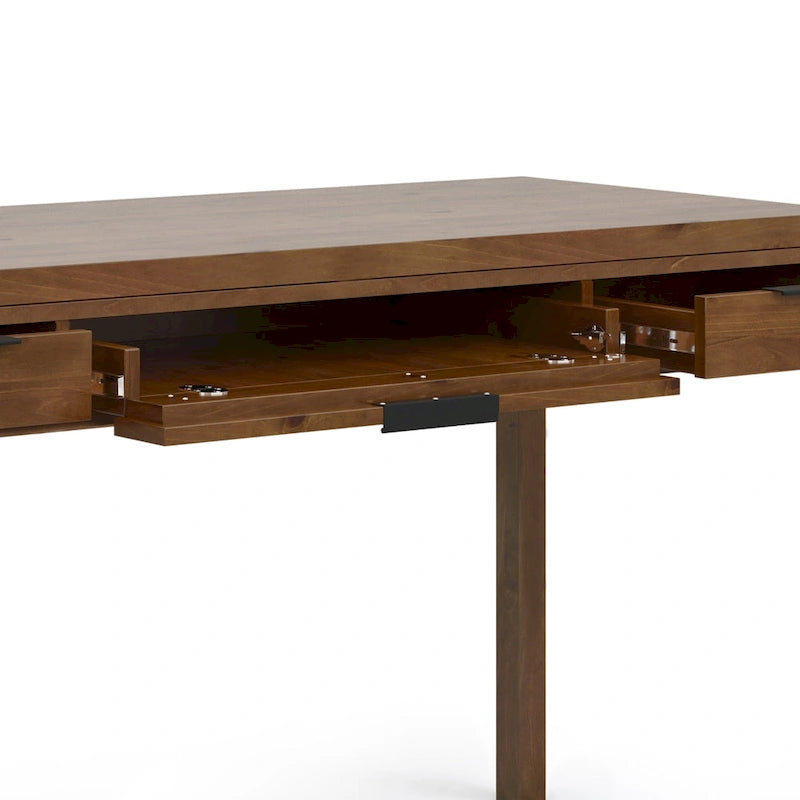 Noyer chaud / Noyer de hickory / Chêne clair moyen / Blanc – Bureau contemporain en bois massif, 1 personne