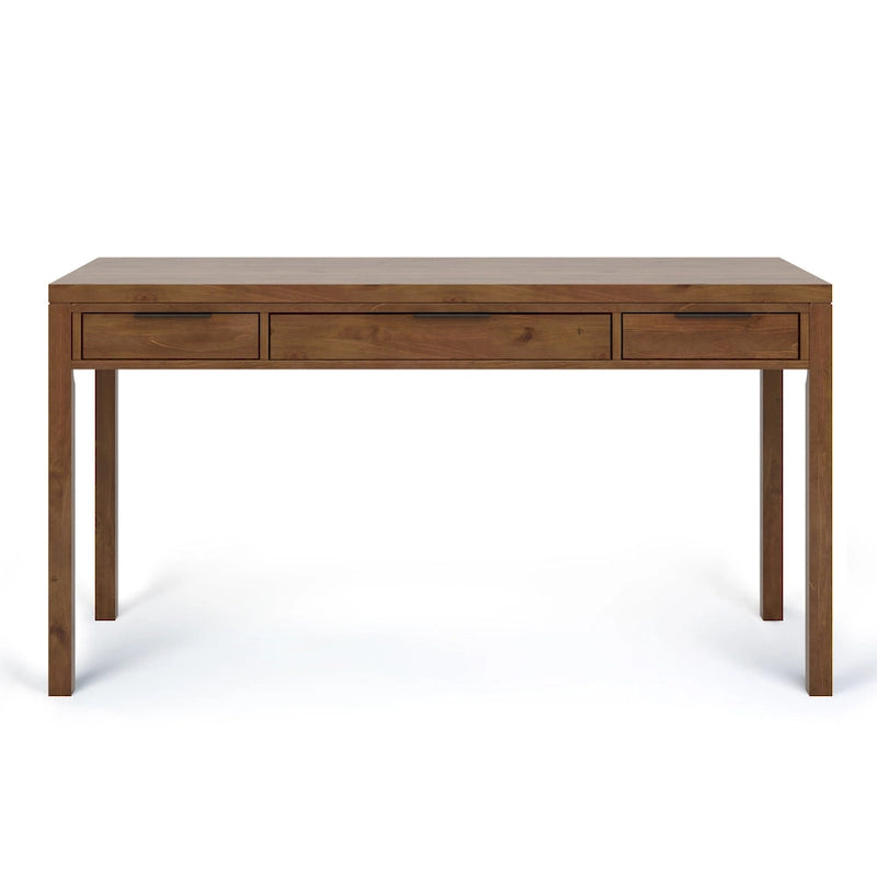 Noyer chaud / Noyer de hickory / Chêne clair moyen / Blanc – Bureau contemporain en bois massif, 1 personne