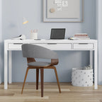 Noyer chaud / Noyer de hickory / Chêne clair moyen / Blanc – Bureau contemporain en bois massif, 1 personne