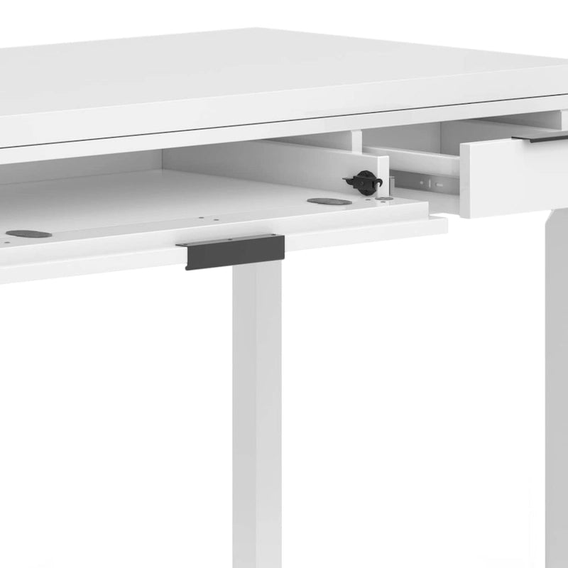 Noyer chaud / Noyer de hickory / Chêne clair moyen / Blanc – Bureau contemporain en bois massif, 1 personne