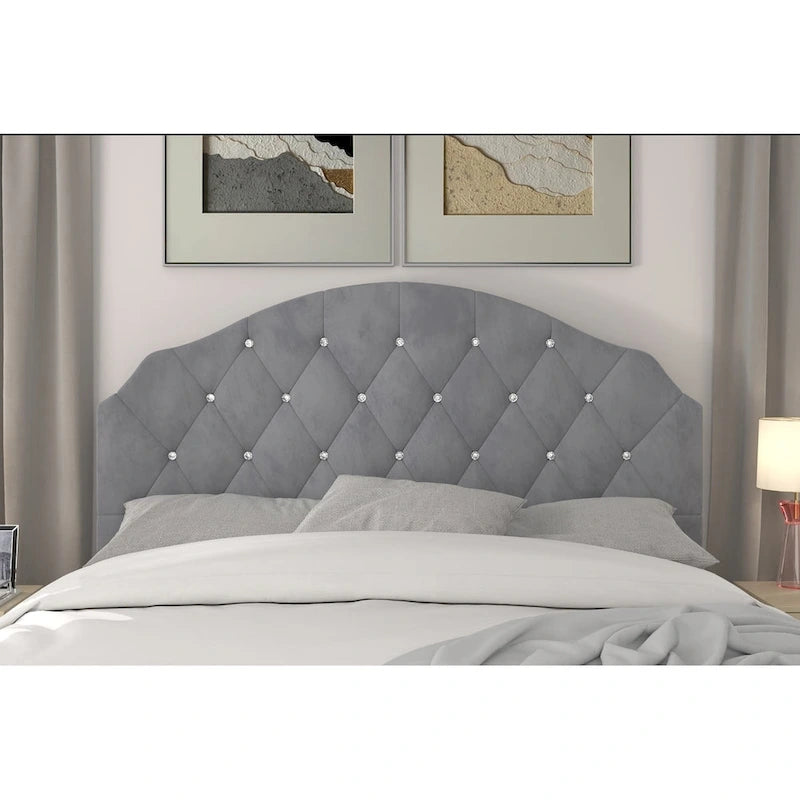 Tête de lit capitonnée en velours, bleu/noir/rose/gris argenté, simple/double/grand lit/très grand lit, 1 personne