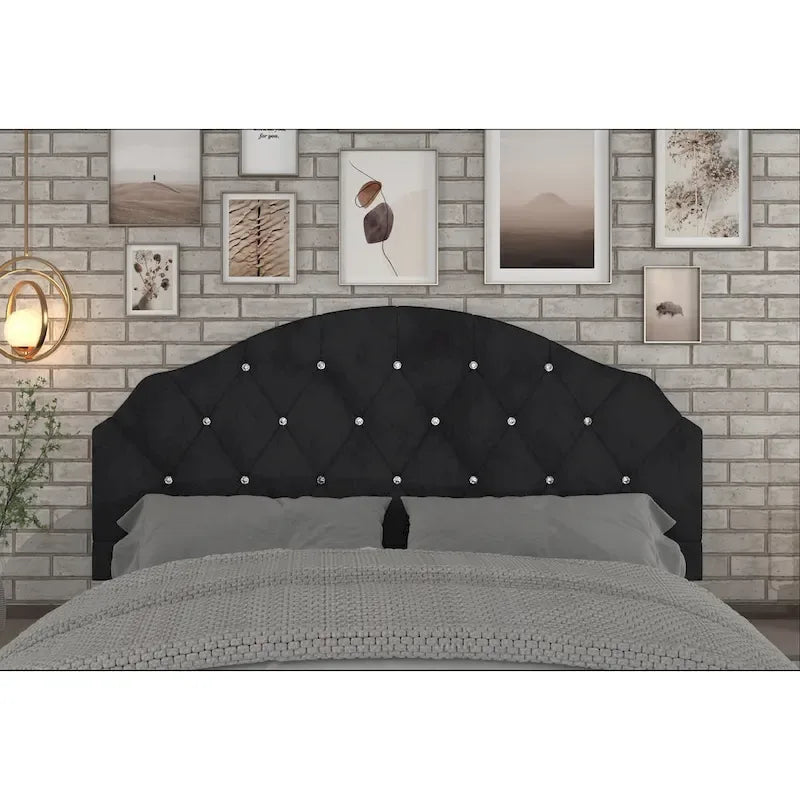 Tête de lit capitonnée en velours, bleu/noir/rose/gris argenté, simple/double/grand lit/très grand lit, 1 personne