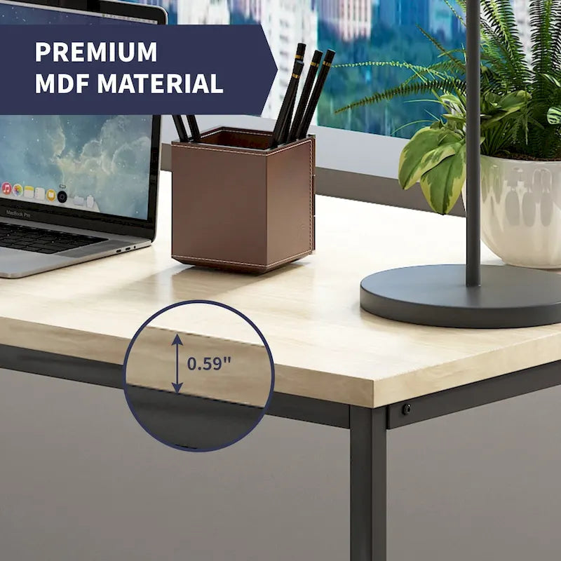 Bureau d'angle en L avec tiroirs, bois véritable / marron foncé, 2 personnes