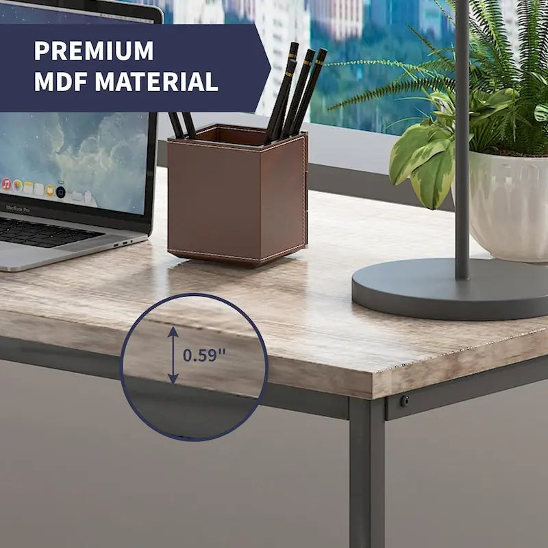 Bureau d'angle en L avec tiroirs, bois véritable / marron foncé, 2 personnes