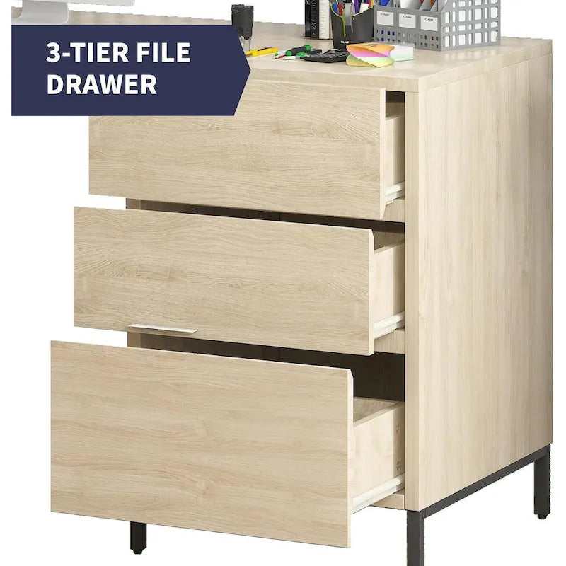 Bureau d'angle en L avec tiroirs, bois véritable / marron foncé, 2 personnes