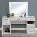 Ensemble coiffeuse 3 pièces 6 tiroirs Obsidian Grey / Luminous White pour 1 personne