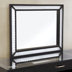 Ensemble coiffeuse 3 pièces 6 tiroirs Obsidian Grey / Luminous White pour 1 personne