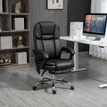 Fauteuil de bureau de massage inclinable noir/marron avec repose-pieds, simple