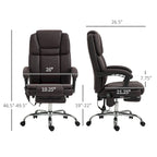 Fauteuil de bureau de massage inclinable noir/marron avec repose-pieds, simple