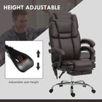 Fauteuil de bureau de massage inclinable noir/marron avec repose-pieds, simple