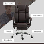 Fauteuil de bureau de massage inclinable noir/marron avec repose-pieds, simple