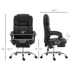 Fauteuil de bureau de massage inclinable noir/marron avec repose-pieds, simple