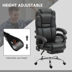 Fauteuil de bureau de massage inclinable noir/marron avec repose-pieds, simple