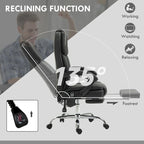 Fauteuil de bureau de massage inclinable noir/marron avec repose-pieds, simple