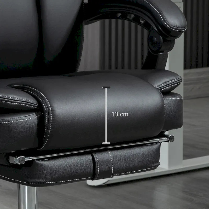Fauteuil de bureau de massage inclinable noir/marron avec repose-pieds, simple