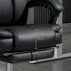 Fauteuil de bureau de massage inclinable noir/marron avec repose-pieds, simple