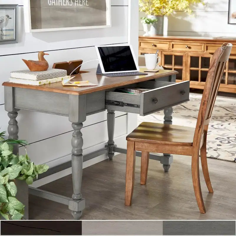 Oaklyn Antique 1-drawer Desk with Charging Station by iNSPIRE Q Classic