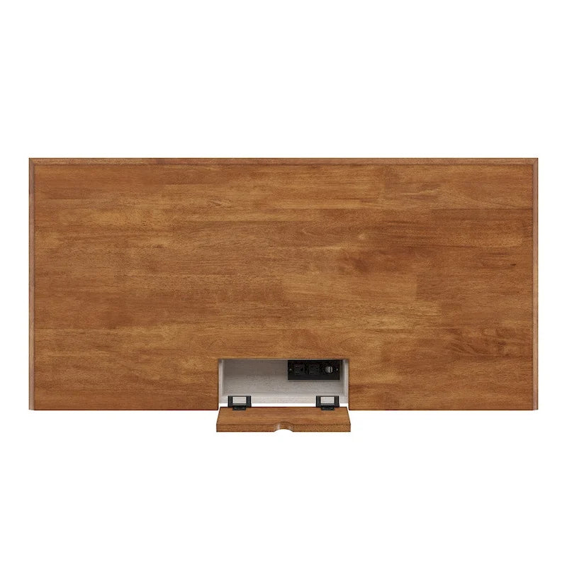 Bureau antique 1 tiroir avec station de charge USB, Individuel, Noir antique / Gris / Blanc