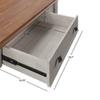 Bureau antique 1 tiroir avec station de charge USB, Individuel, Noir antique / Gris / Blanc