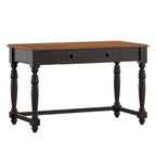 Bureau antique 1 tiroir avec station de charge USB, Individuel, Noir antique / Gris / Blanc