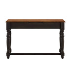 Bureau antique 1 tiroir avec station de charge USB, Individuel, Noir antique / Gris / Blanc