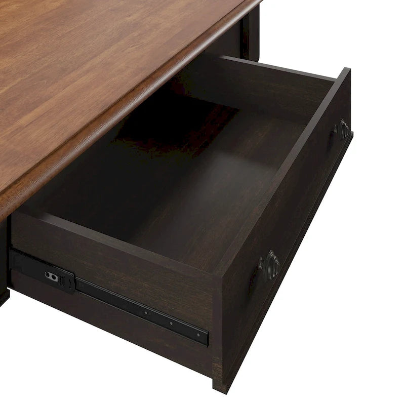 Bureau antique 1 tiroir avec station de charge USB, Individuel, Noir antique / Gris / Blanc