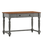 Bureau antique 1 tiroir avec station de charge USB, Individuel, Noir antique / Gris / Blanc