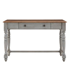 Bureau antique 1 tiroir avec station de charge USB, Individuel, Noir antique / Gris / Blanc