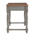Bureau antique 1 tiroir avec station de charge USB, Individuel, Noir antique / Gris / Blanc