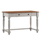 Bureau antique 1 tiroir avec station de charge USB, Individuel, Noir antique / Gris / Blanc