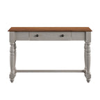 Bureau antique 1 tiroir avec station de charge USB, Individuel, Noir antique / Gris / Blanc