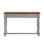 Bureau antique 1 tiroir avec station de charge USB, Individuel, Noir antique / Gris / Blanc