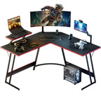 Bureau de jeu en forme de L Homall, bureau d'angle pour ordinateur, bureau d'écriture