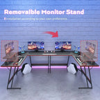 Bureau de jeu en forme de L Homall, bureau d'angle pour ordinateur, bureau d'écriture