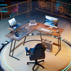 Bureau de jeu en forme de L Homall, bureau d'angle pour ordinateur, bureau d'écriture