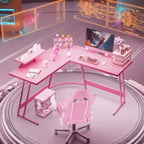 Bureau de jeu en forme de L Homall, bureau d'angle pour ordinateur, bureau d'écriture